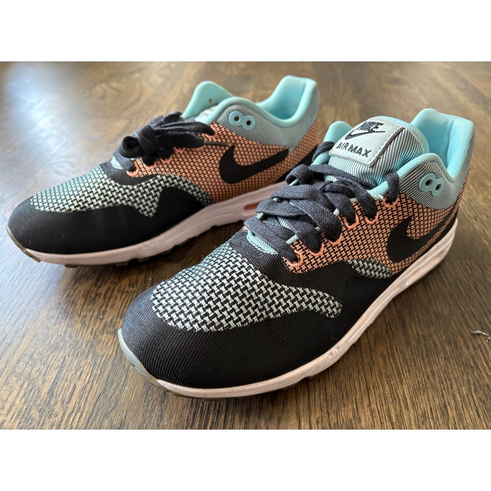 Nike Air Max 1 Ultra 2.0 Jacquard Black Bright Melon Blue 896191-400 Womens 10.5